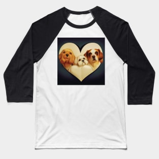 Valentine Dogs | Cocker Spaniel, Maltese, Cavalier King Charles Baseball T-Shirt